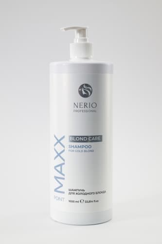 MAXX Point Blond Care Cold Blond Nerio Professional Оттеночный бальзам для холодного блонда с дозатором, 1000 мл — фото 3